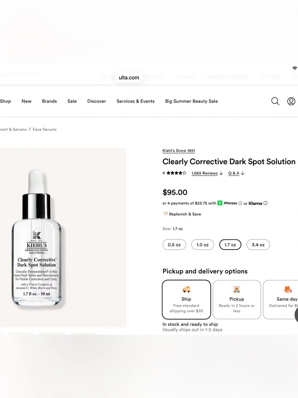 Kiehl's Clearly Corrective Dark Spot Solution - White on Orange